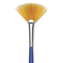 Blick Scholastic Short Handle Golden Taklon Brush - Fan, Short Handle, Size 2