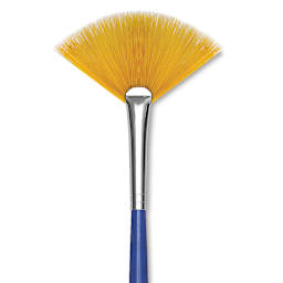 Blick Scholastic Short Handle Golden Taklon Brush - Fan, Short Handle, Size 4