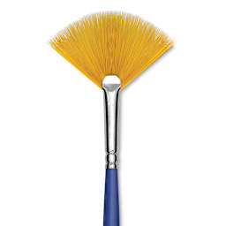 Blick Scholastic Short Handle Golden Taklon Brush - Fan, Short Handle, Size 6