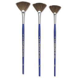 Blick Scholastic Short Handle Red Sable Brush Set - Fan, Set of 3