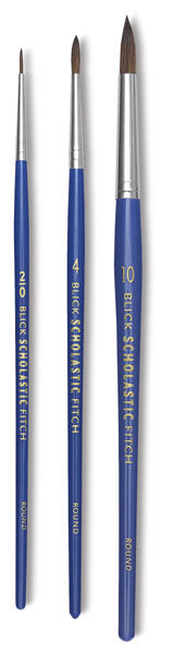 Blick Scholastic Pony Brushes - 3 Rounds shown upright