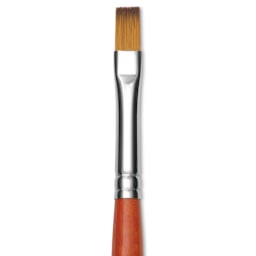 Raphael Golden Kaerell Brush - Flat, Short Handle, Size 6, close-up