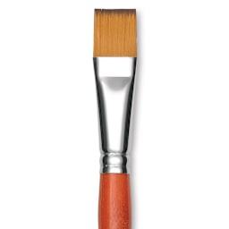 Raphael Golden Kaerell Brush - Flat, Short Handle, Size 16, close-up