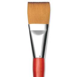 Raphael Golden Kaerell Brush - Flat, Short Handle, Size 32, close-up