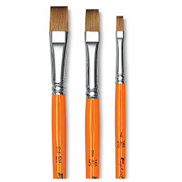 Raphaël Kaërell Synthetic Sable Brushes, fanned out flat short handle brushes