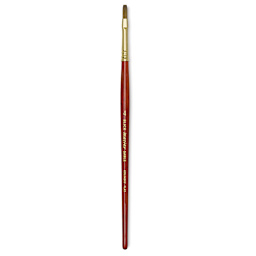 Blick Master Kolinsky Sable Brush - Flat, Short Handle, Red, Size 4