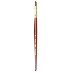 Blick Master Kolinsky Sable Brush - Flat, Short Handle, Red, Size 6