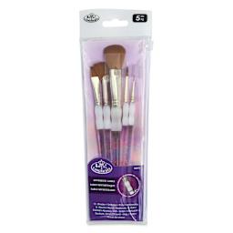 Royal & Langnickel Soft Grip Synthetic Sable Brushes - Mop Variety, Set of 5, front of pack