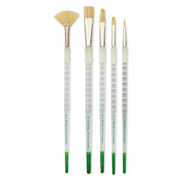 Royal & Langnickel Soft Grip White Hog Bristle Value Brushes - SG505, Set of 5
