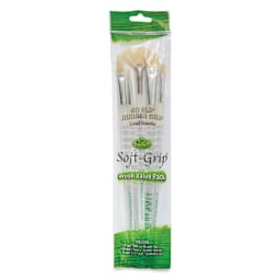 Royal & Langnickel Soft Grip White Hog Bristle Value Brushes - SG505, Set of 5, front of pack