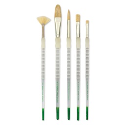 Royal & Langnickel Soft Grip White Hog Bristle Value Brushes - SG506, Set of 5