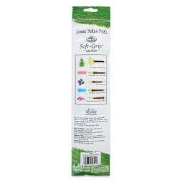 Royal & Langnickel Soft Grip White Hog Bristle Value Brushes - SG506, Set of 5, back of pack