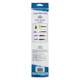 Royal & Langnickel Soft Grip White Bristle and Golden Taklon Brushes - Set 503, Set of 5, back of pack