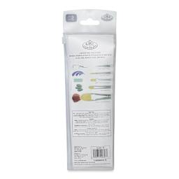 Royal Langnickel Soft Grip Golden Taklon Brush Set - Starter, Short Handle, Set of 5, back of packaging