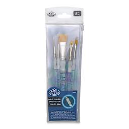 Royal and Langnickel Soft Grip Golden Taklon Brush Set - Beginner Set of 5 , in packaging