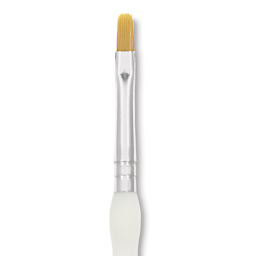 Royal & Langnickel Soft Grip Golden Taklon Brush - Shader, Short Handle, Size 4, close-up