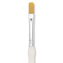 Royal & Langnickel Soft Grip Golden Taklon Brush - Shader, Short Handle, Size 8, close-up