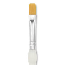 Royal & Langnickel Soft Grip Golden Taklon Brush - Shader, Short Handle, Size 10, close-up