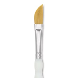 Royal & Langnickel Soft Grip Golden Taklon Brush - Dagger, Short Handle, Size 3/8", close-up