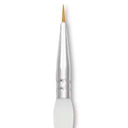 Royal & Langnickel Soft Grip Golden Taklon Brush - Round, Short Handle, Size 3/0, close-up