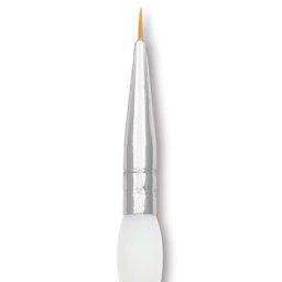 Royal & Langnickel Soft Grip Golden Taklon Brush - Round, Short Handle, Size 5/0, close-up