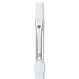 Royal & Langnickel Soft Grip White Taklon Brush - Flat, Short Handle, Size 4, close-up