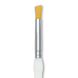 Royal & Langnickel Soft Grip Golden Taklon Brush - Deerfoot, Short Handle, Size 1/4", close-up