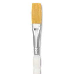 Royal & Langnickel Soft Grip Golden Taklon Brush - Stroke, Short Handle, Size 1/2", close-up