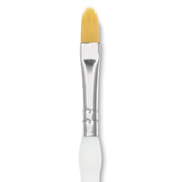 Royal & Langnickel Soft Grip Golden Taklon Brush - Filbert Comb, Short Handle, Size 1/4", close-up