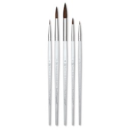 Royal Langnickel Clear Choice Brush Set - Soft Natural Hair, Round, Set of 60, Short Handle (full handle)