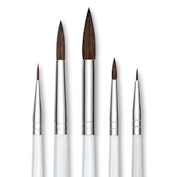 Royal Langnickel Clear Choice Brush Set - Soft Natural Hair, Round, Set of 60, Short Handle (close-up of brushes)