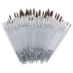 Royal Langnickel Clear Choice Brush Set - Soft Natural Hair, Round, Set of 60, Short Handle (out of try)