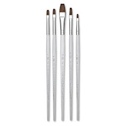 Royal Langnickel Clear Choice Brush Set - Soft Natural Hair, Flat, Set of 60, Short Handle (full handle)