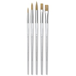 Royal Langnickel Clear Choice Brush Set - White Bristle, Round/Flat, Set of 60, Short Handle (brushes in set)