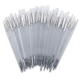 Royal Langnickel Clear Choice Brush Set - White Taklon, Flat, Set of 60, Long Handle (out of tray)