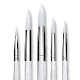 Royal Langnickel Clear Choice Brush Set - White Taklon, Round Set, close up