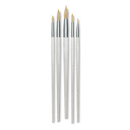 Royal Langnickel Clear Choice Brush Set - White Bristle, Round, Set of 60, Long Handle (full handle)