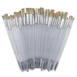 Royal Langnickel Clear Choice Brush Set - Tynex, Flat, Set of 60, Long Handle (out of tray)