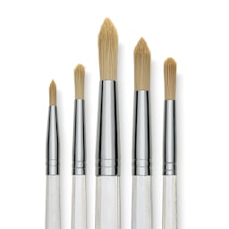 Royal Langnickel Clear Choice Brush Set - Tynex, Round, Set of 60, Long Handle (close-up of brushes)
