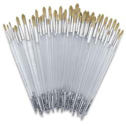 Royal Langnickel Clear Choice Brush Set - Tynex, Round, Set of 60, Long Handle (out of tray)