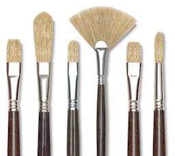 Blick Studio Bristle Brushes - Assorted brushes shown upright