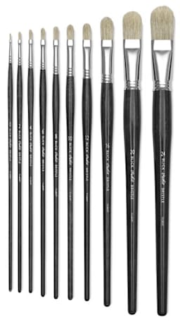 Blick Studio Bristle Brushes - Assorted sizes of Filbert brushes upright