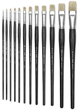 Blick Studio Bristle Brushes -Assorted sizes of Bright Brushes upright