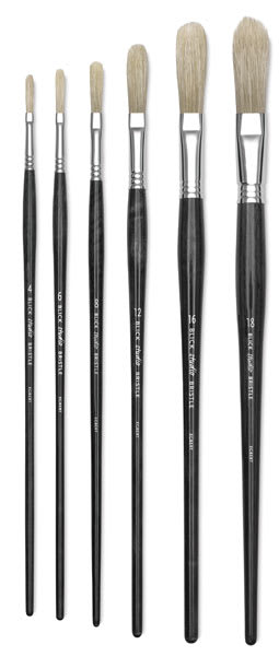 Blick Studio Bristle Brushes - Assorted sizes of Egbert Brushes upright