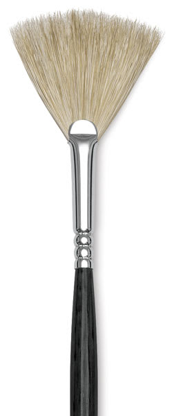 Blick Studio Bristle Brushes - Closeup of single Fan brush