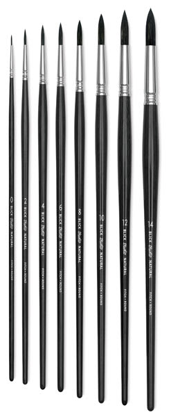 Blick Studio Fitch Brushes - All sizes of Round Brush shown