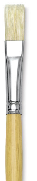 Blick Academic Bristle Brush - Flat, Long Handle, Size 12 close up