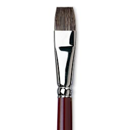 Da Vinci Black Sable Brush - Bright, Long Handle, Size 14 close up
