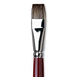 Da Vinci Black Sable Brush - Bright, Long Handle, Size 16 close up