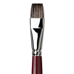 Da Vinci Black Sable Brush - Bright, Long Handle, Size 18 close up